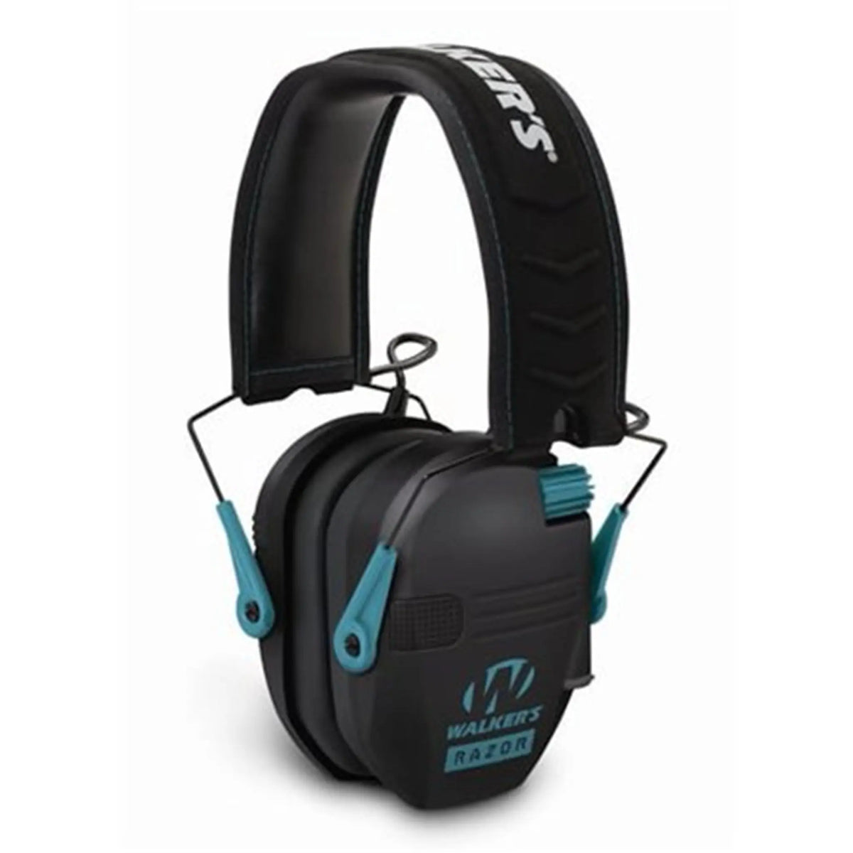 Walker's GWP-RSEM-TL Razor Slim Electronic Muff, Black with Teal Accent
