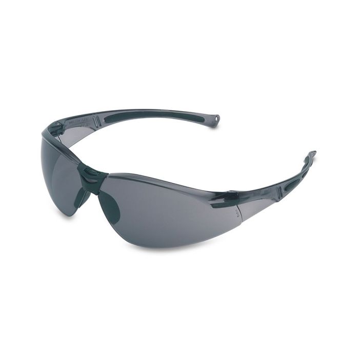 Honeywell Uvex A801 Clear Safety Glasses with Gray Anti-Scratch/Hard Coat Lens, 1 Each