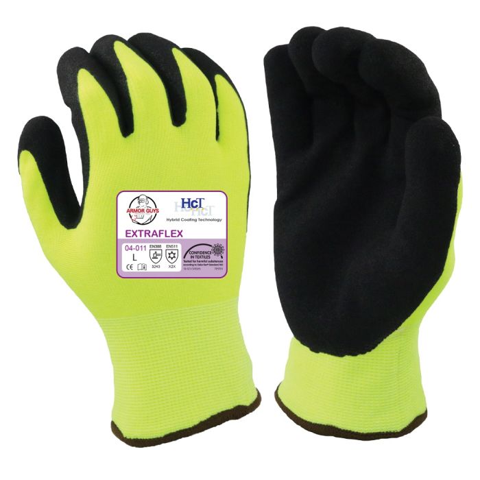 Armor Guys Extraflex 04-011 High Visibility Winter Gloves, Hi Vis Yellow, Box of 12 Pairs