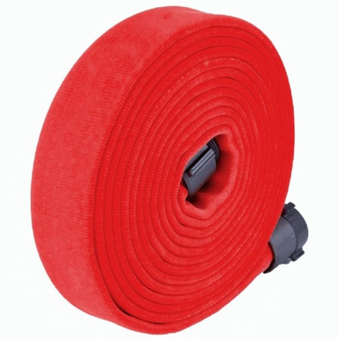 Key Fire Hose DP30 Big-10 Heavy Duty Rubber Attack Hose, Double Jacket, 3" Size, 50' Section, Red, 1 Each