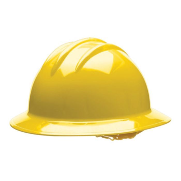 Bullard® Yellow HDPE Full Brim Hard Hat With 6 Point Pinlock Suspension