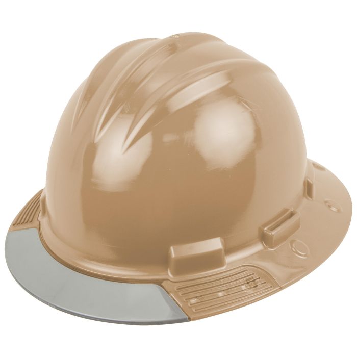 Bullard Tan AboveView HDPE Full Brim Hard Hat  Flex Gear 4 Point Ratchet Suspension 20/Case