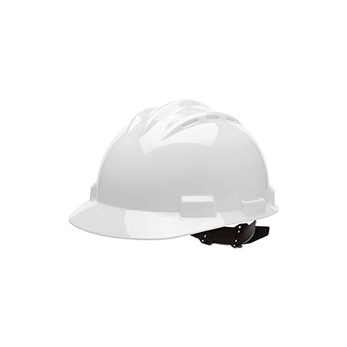 Bullard White Vented HDPE Cap Style Hard Hat 4 Point Rachet Suspension | 62WHR