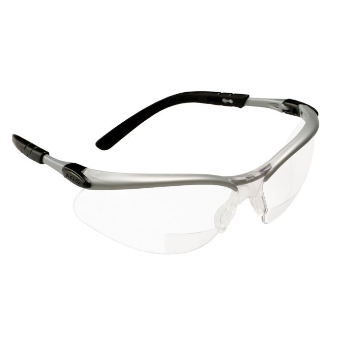3M™ BX™ Reader Protective Eyewear 11376-00000-20, Clear Lens, Silver Frame, +2.5 Diopter, 1 Pair
