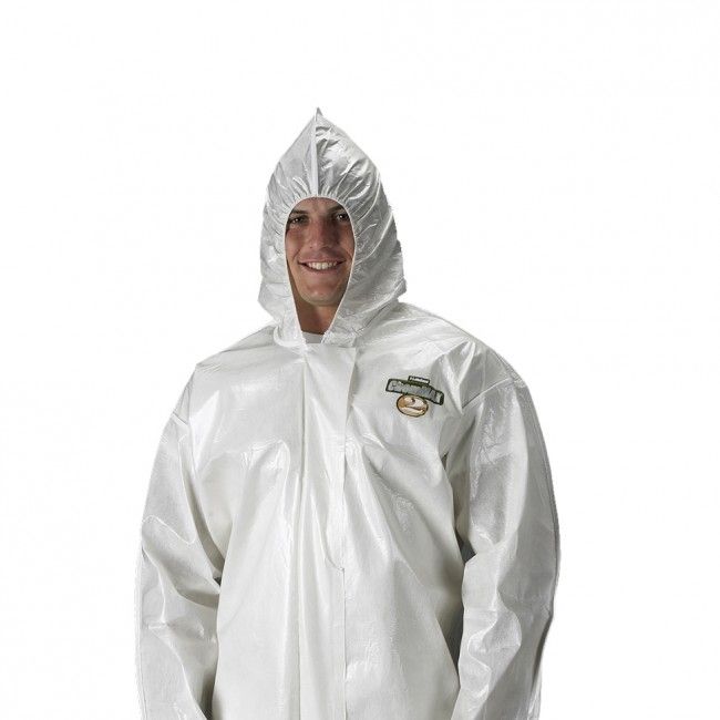 Lakeland ChemMax 2 Coverall Bound Seam Attached Hood White 12/Case