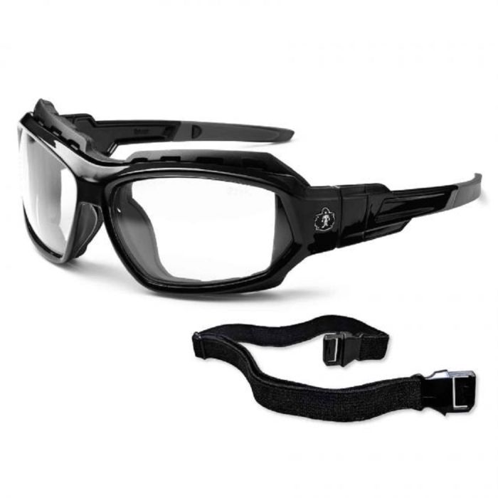 Ergodyne Skullerz LOKI-AF Anti-Fog Safety Glasses, Black Frame, Anti-Fog Clear Lens, 1 Each