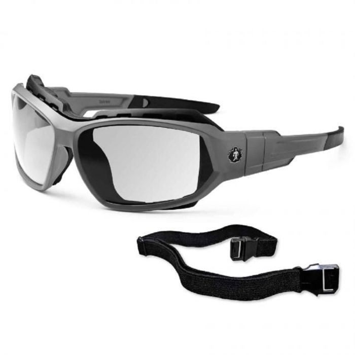 Ergodyne Skullerz LOKI-AF Anti-Fog Safety Glasses, Matte Gray Frame, Anti-Fog Clear Lens, 1 Each