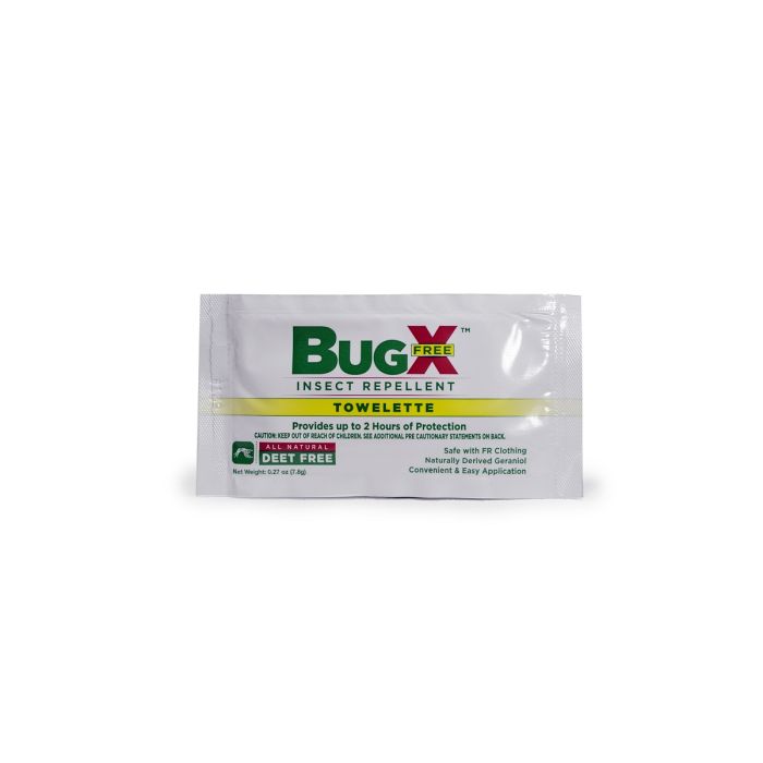 Coretex Bug X FREE Towelette Clamshell Box, 25/BX, Case of 4 Boxes