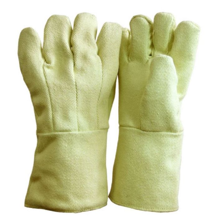 CPA 234-KV 22 Oz. Para-Aramid Blend 14” High Heat Gloves, Yellow, One Size, 1 Pair