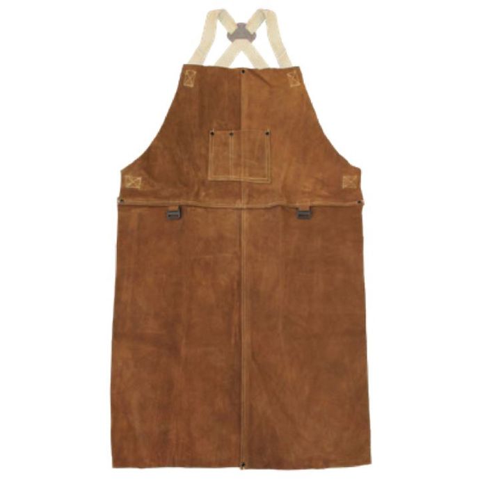 Chicago Protective Apparel 539-CL-RUST Leather Bib Apron, Brown, 39-Inch Length, 1 Each