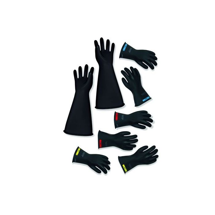 Class 00 14" Low Voltage Rubber Insulated Gloves - Black-8