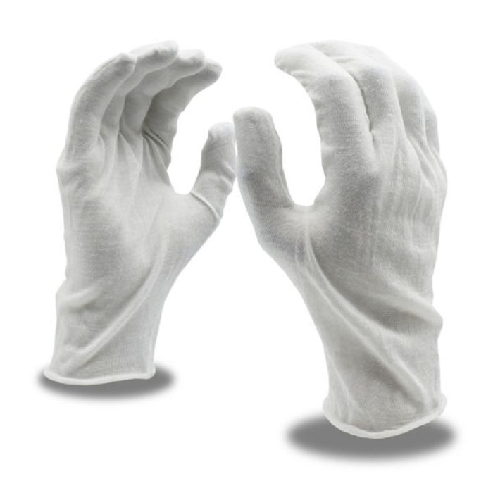 Cordova 1100 Lightweight Lisle Inspector Gloves, White, Large Size, Box of 12