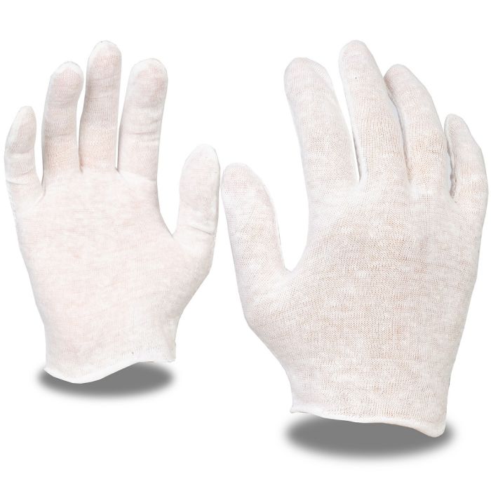 Cordova 1102C Ladies Lightweight Lisle Inspector Gloves, White, Large, Box of 12