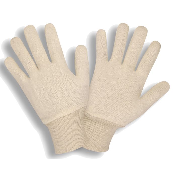 Cordova 1300C 6-Ounce Men's Natural Jersey Gloves, White, Large, Box of 12