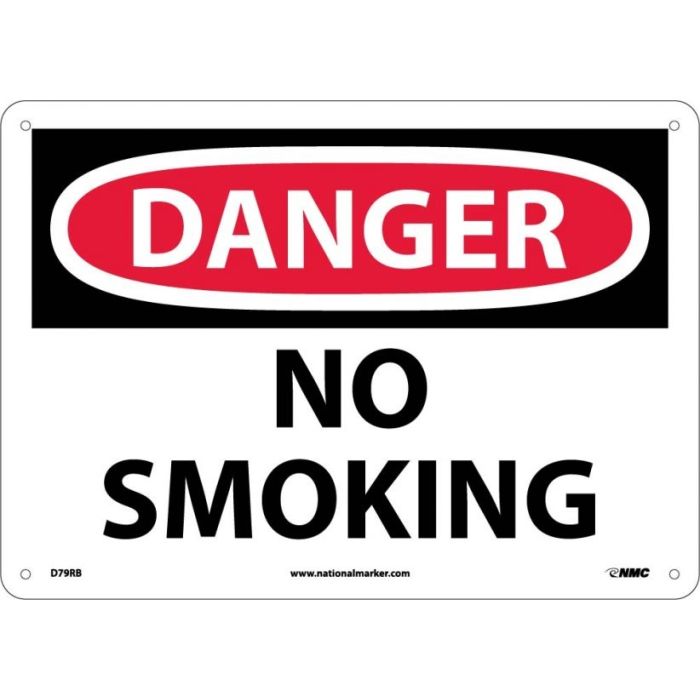 NMC D79RB Danger No Smoking Sign 10x14