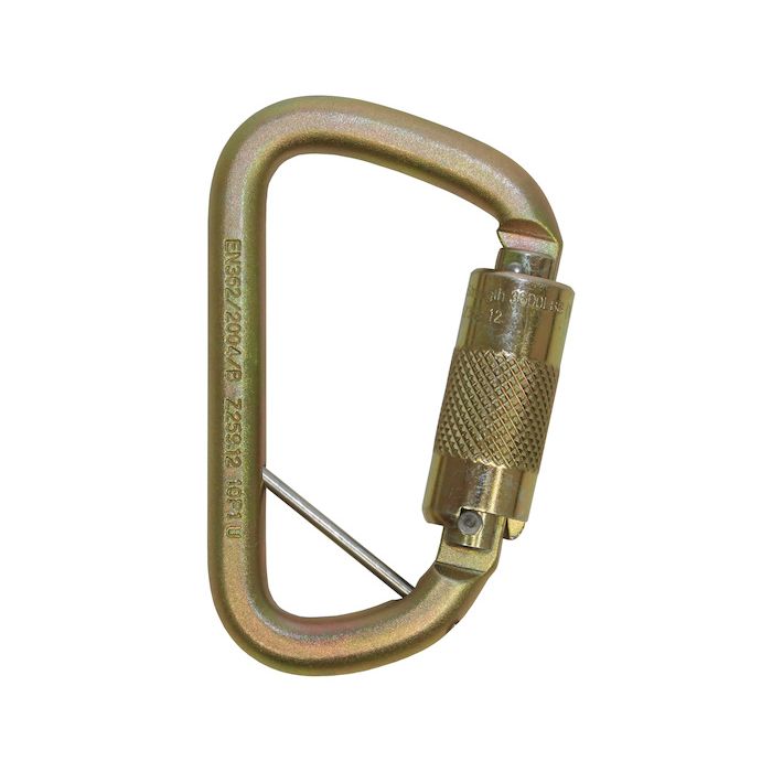 3M DBI-SALA 2000117 Rollgliss Technical Rescue Offset D Fall Arrest Carabiner with Captive Eye, Gold, Medium