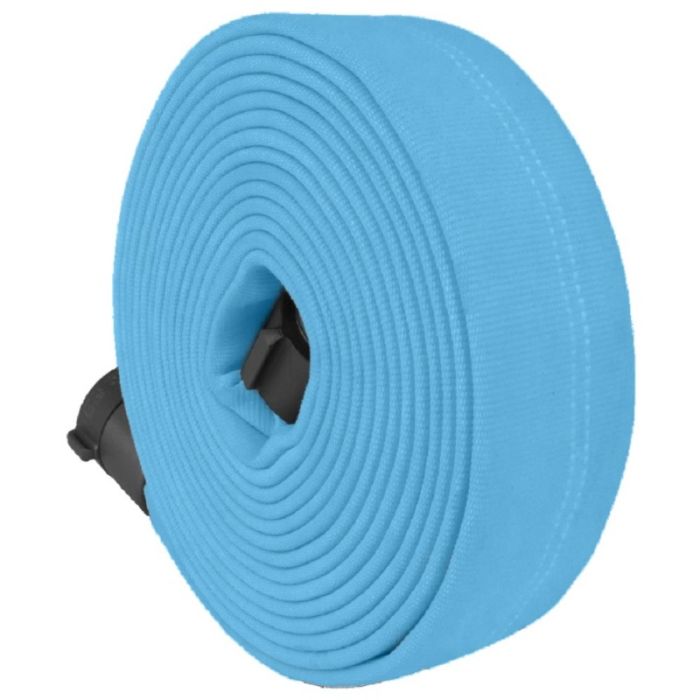 Key Fire Hose DP25 ECO-10 Lightweight Rubber Attack Hose, Double Jacket, 2.5" Size, 50' Section, Blue, 1 Each