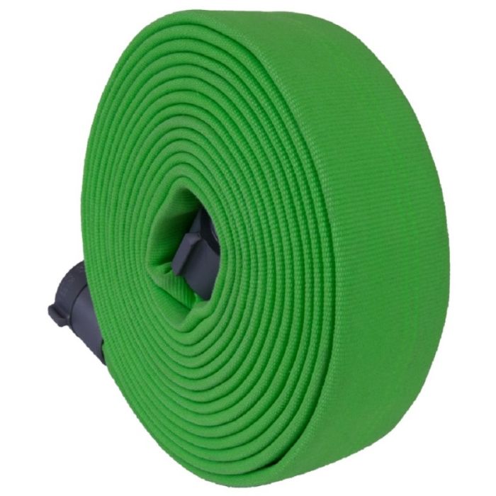 Key Fire Hose DP17 ECO-10 Lightweight Rubber Attack Hose, Double Jacket, 1.75" Size, 50' Section, Green, 1 Each