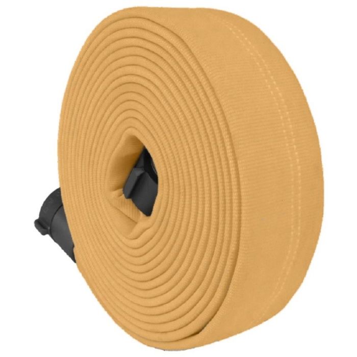 Key Fire Hose DP17 ECO-10 Lightweight Rubber Attack Hose, Double Jacket, 1.75" Size, 50' Section, Tan, 1 Each