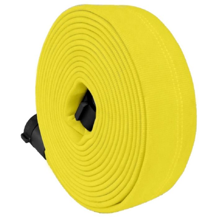 Key Fire Hose DP17 ECO-10 Lightweight Rubber Attack Hose, Double Jacket, 1.75" Size, 50' Section, Yellow, 1 Each