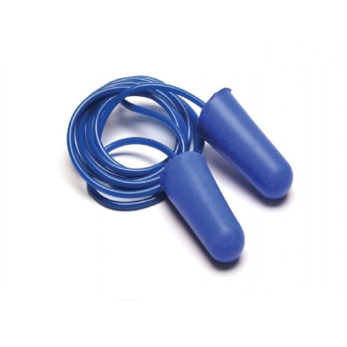 Pyramex DPD1001 Metal Detectable Disposable Corded Earplugs, NRR 30dB, Blue, One Size, Box of 100