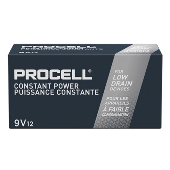Duracell PRO9V Procell Constant Power 9-Volt Alkaline Battery, Box of 12