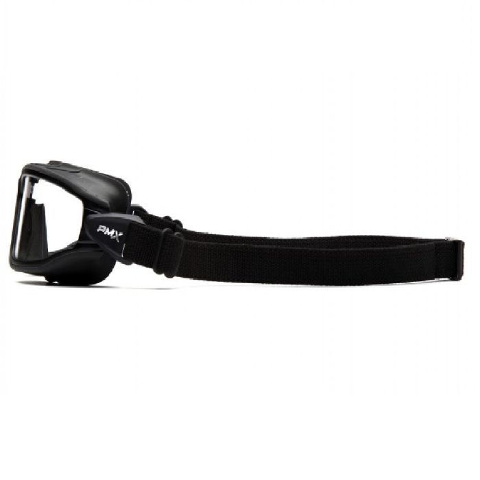 Pyramex Torser GB10010TM Safety Glasses with Black Strap, Black Frame, Clear H2Max Anti-Fog Lens, One Size, Box of 12