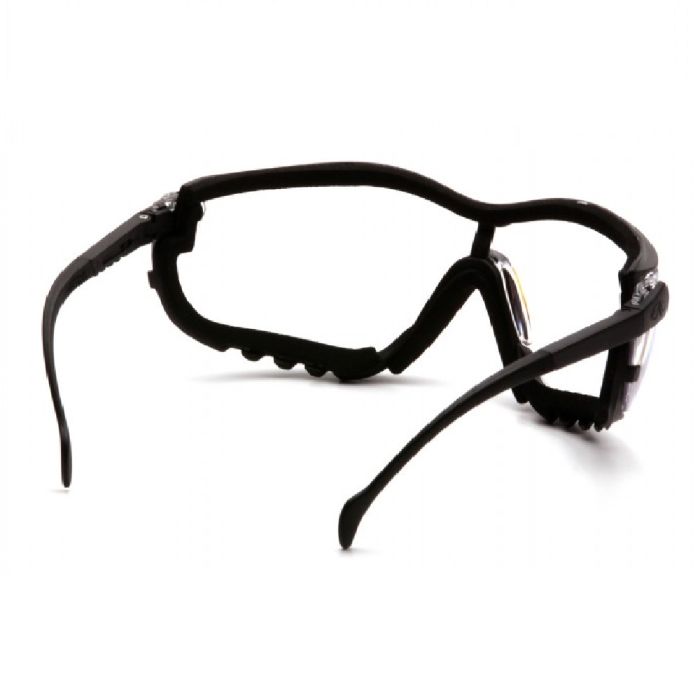 Pyramex V2G GB1810ST Safety Goggles, Black Strap and Temples, Clear H2X Anti Fog Lens, One Size, Box of 12
