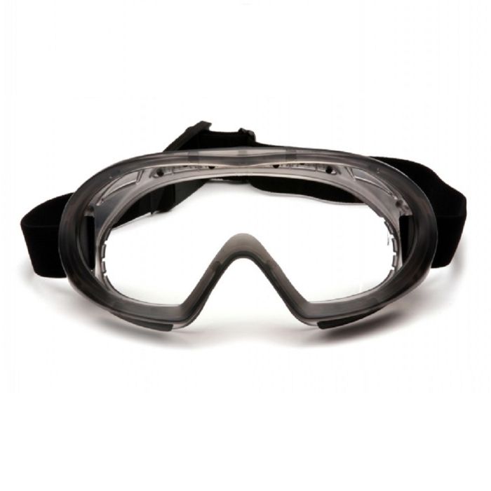 Pyramex Capstone 500 Series GG504T Direct, Indirect Goggle, Gray Frame, Clear H2X Anti Fog Lens, One Size, Box of 12