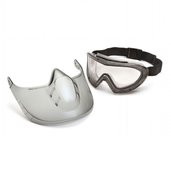 Pyramex Capstone Shield GG504TSHIELD Safety Goggle with Shield, Clear H2X Anti Fog Lens, One Size, 1 Each