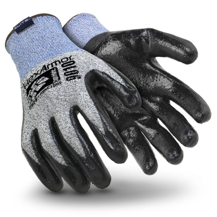 HexArmor 9000 Series 9010 Nitrile Palm Coated Gloves, Gray, 1 Pair