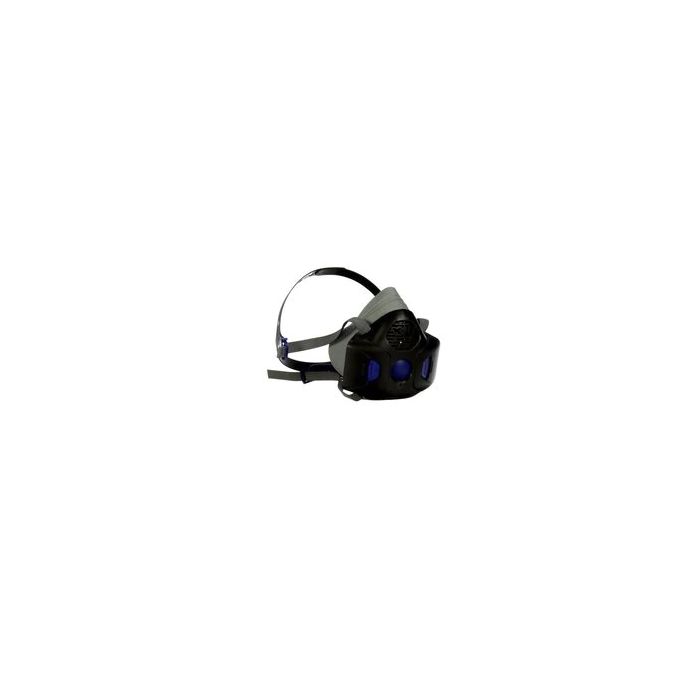 3M HF-801SD Secure Click Half Facepiece Reusable Respirator, Dark Gray, Small, 1 Each