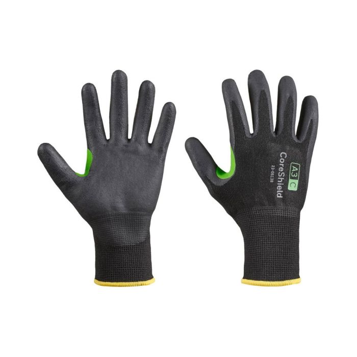 Honeywell CoreShield 23-0513B/9L Microfoam Nitrile Coating Cut Resistant Gloves with HPPE/Basalt Black Liner, Black, Medium, Pack of 10 Pairs