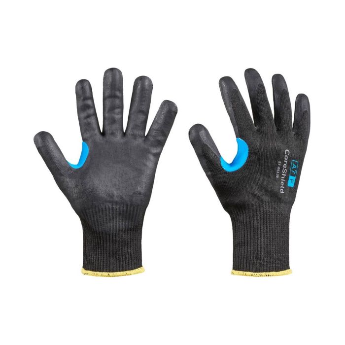 Honeywell CoreShield 27-0513B/8M Microfoam Nitrile Coating Cut Resistant Gloves with HPPE/Alloy Black Liner, Black, Medium, Pack of 10 Pair