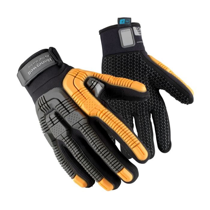 Honeywell Rig Dog Mud Grip 42-623BO/10XL Impact and Cut Resistant Gloves, Gray with Black Palm, X-Large, Box of 12