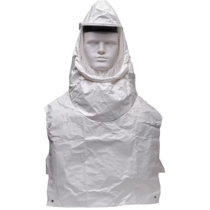 Honeywell Primair 100 Series PA121 Coated Bibbed Hood Assembly, White, Universal, 1 Each