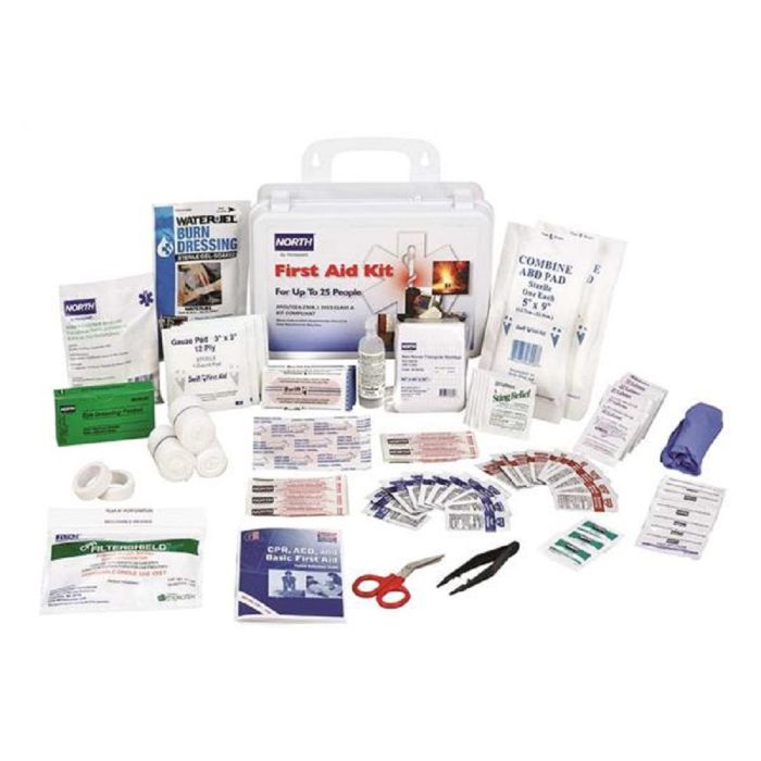 Honeywell FAK25PL-CLSA White Plastic Portable 25 Person First Aid Kit