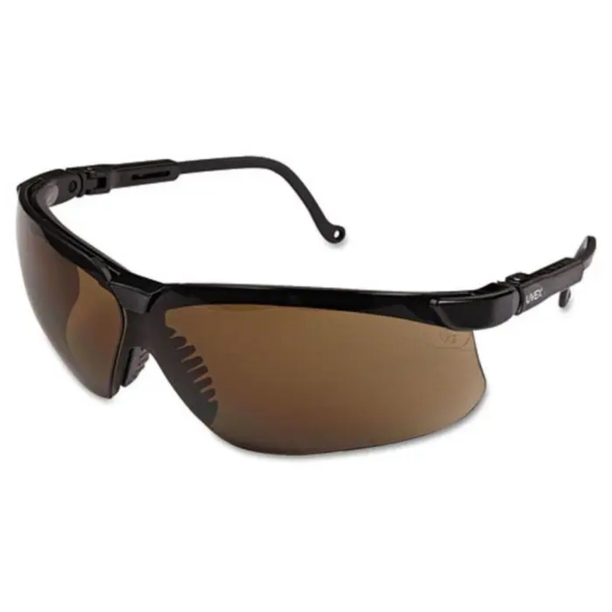 Honeywell Uvex Genesis S3201 Safety Glasses, Black Frame, Espresso Hard-Coat Anti-Fog Lens-Main