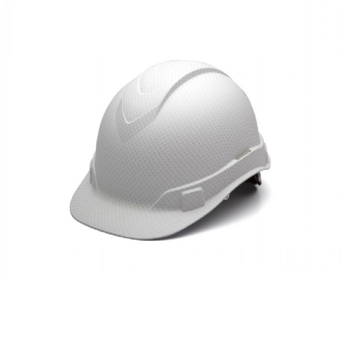 Pyramex Ridgeline HP44116 4 Point Standard Ratchet Cap Style Hard Hat with Graphite Pattern, Matte White, One Size, Box of 16
