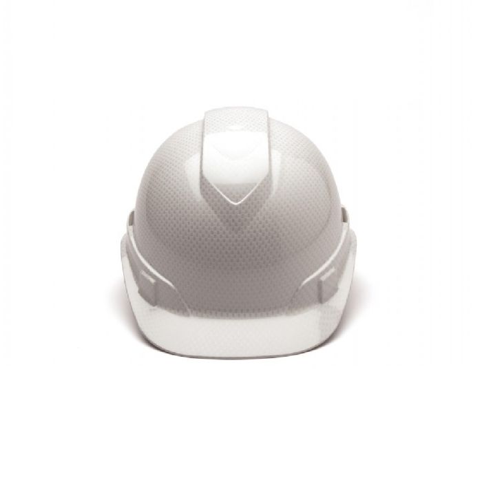 Pyramex Ridgeline HP44116SV 4 Point Vented Ratchet Cap Style Hard Hat with Graphite Pattern, Shiny White, One Size, Box of 16