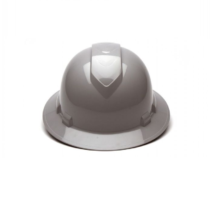 Pyramex Ridgeline HP54112 4 Point Standard Ratchet Full Brim Hard Hat, Gray, One Size, Box of 12