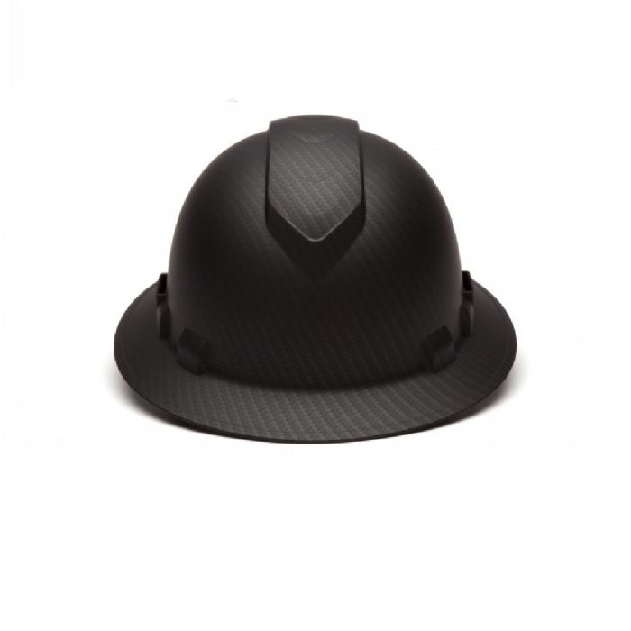 Pyramex Ridgeline HP54117V 4 Point Vented Ratchet Full Brim Hard Hat, Black with Graphite Pattern, One Size, Box of 12