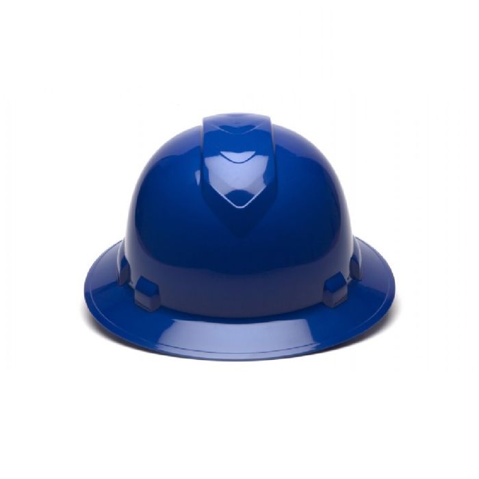 Pyramex Ridgeline HP54160 4 Point Standard Ratchet Full Brim Hard Hat, Blue, One Size, Box of 12