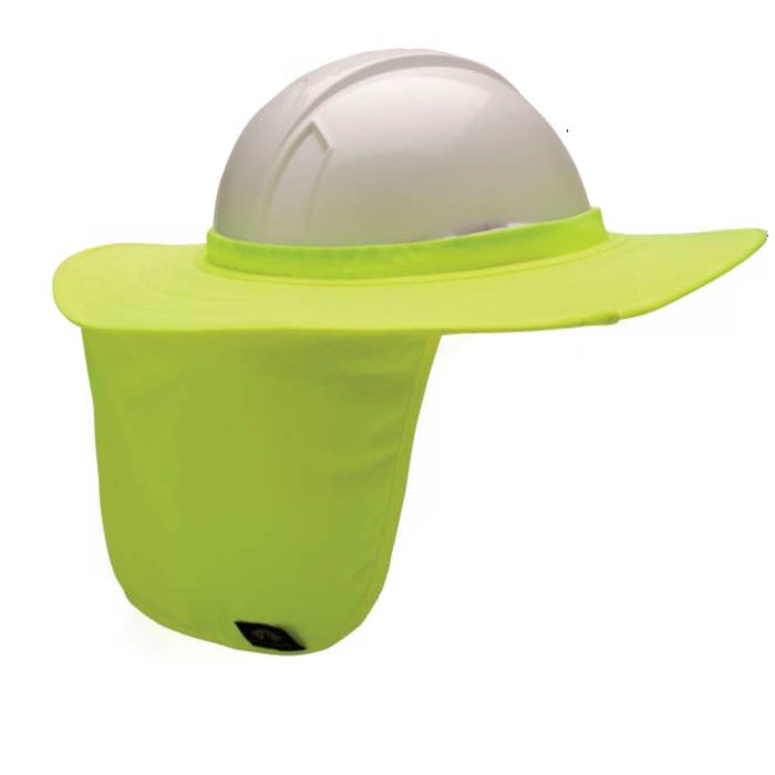 Pyramex HPSHADE30 Hard Hat Brim with Neck Shade, Hi Vis Yellow, One Size, 1 Each