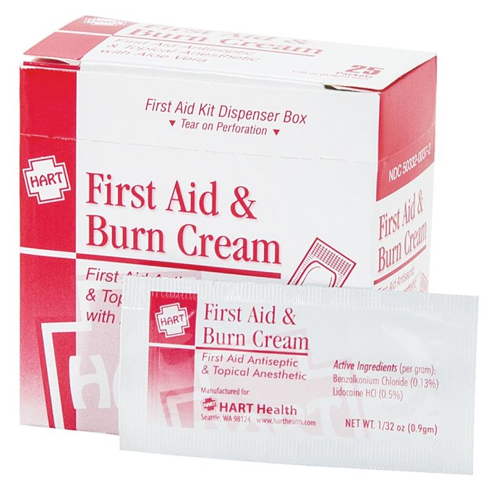 Hart Health 5391 First Aid & Burn Cream, 0.9-gram packet, Box of 25