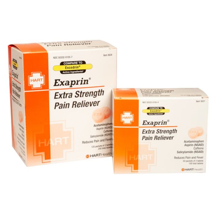 Hart Health Exaprin 5634, Extra-strength Pain Reliever, Box of 250 tablets