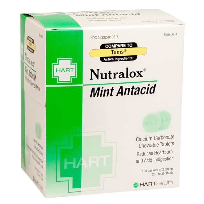 Hart Health Nutralox 5674 Mint Antacid, Box of 250 tablets