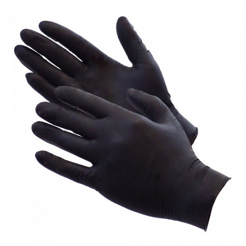 Intco Synguard NGXM10-BLACK Exam Grade Nitrile Gloves, Black, Box of 100