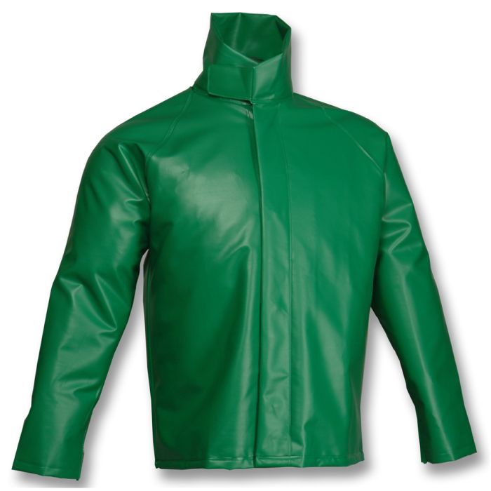 Safetyflex Jacket Green Storm Fly Front High Collar Hidden Hardware