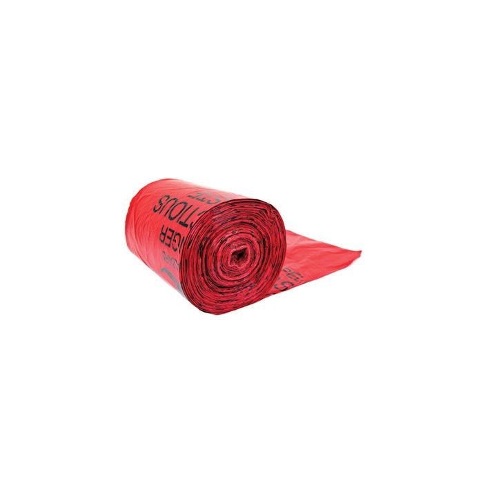 Justrite 05901 Red Biohazard Waste Can Liners, 100 Bags
